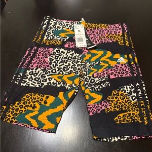 Adidas FARM RIO 3-STRIPES PRINT COTTON BIKE SHORTS medium pink animal print